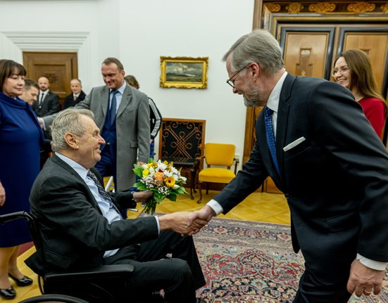 Petr Fiala a Miloš Zeman.