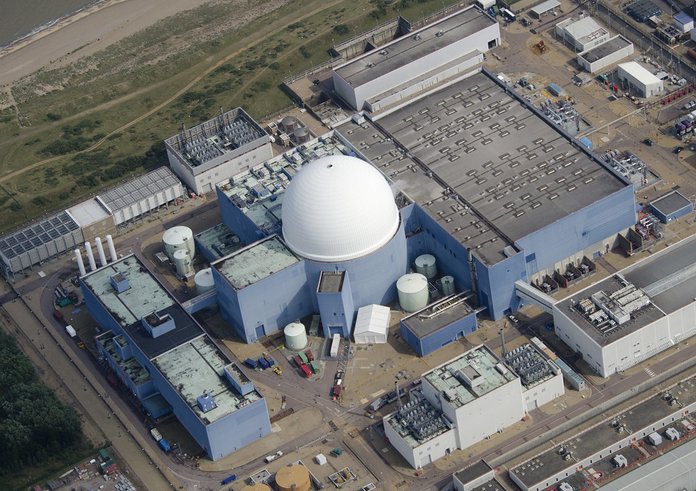 Jaderná elektrárna u vesnice Sizewell v Suffolku.