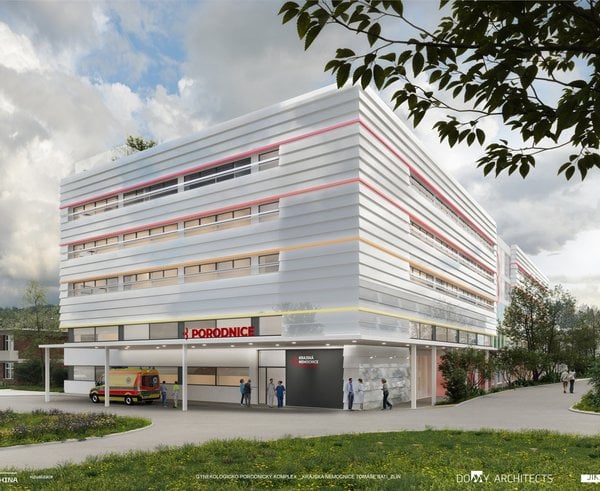 Vizualizace nové porodnice v Krajské nemocnici Tomáše Bati ve Zlíně