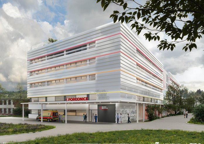 Vizualizace nové porodnice v Krajské nemocnici Tomáše Bati ve Zlíně