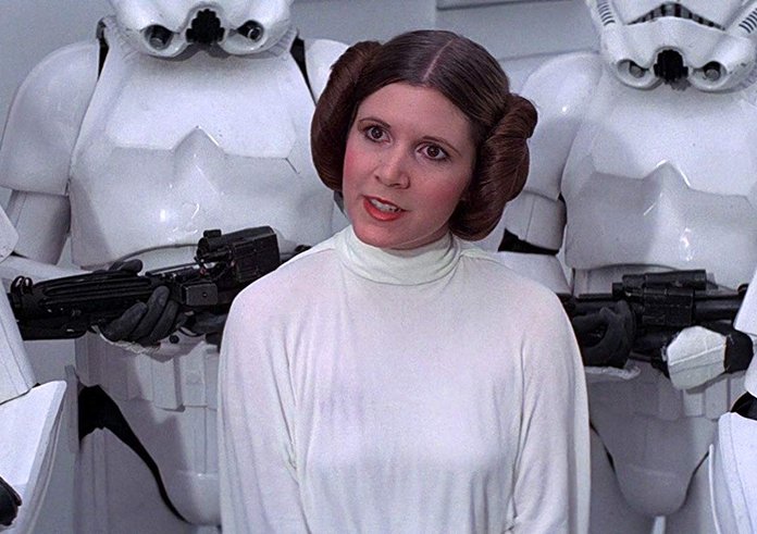 Carrie Fisher jako princezna Leia