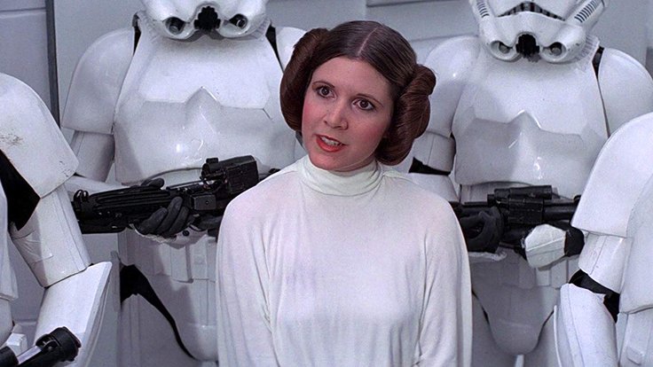 Carrie Fisher jako princezna Leia
