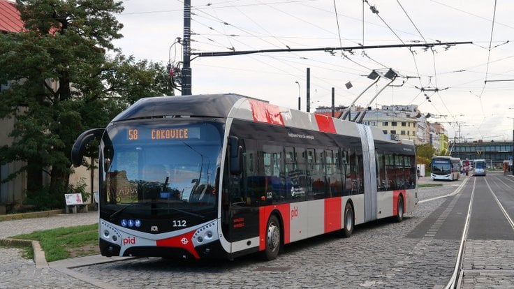 Trolejbus na pražské lince 58