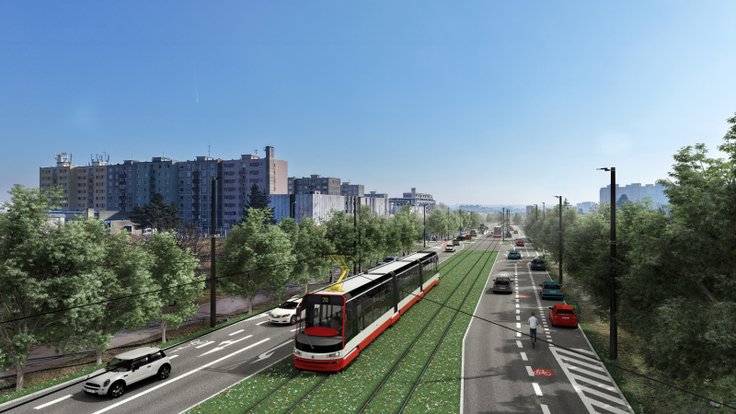 Vizualizace nové tramvajové linky