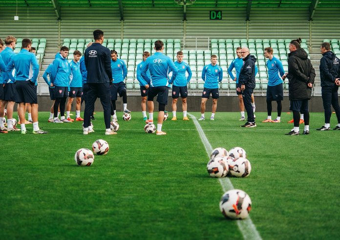 Trénink Českého reprezentačního týmu U21.
