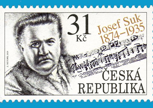 Známka z výročí 150 let od narození Josefa Suka staršího