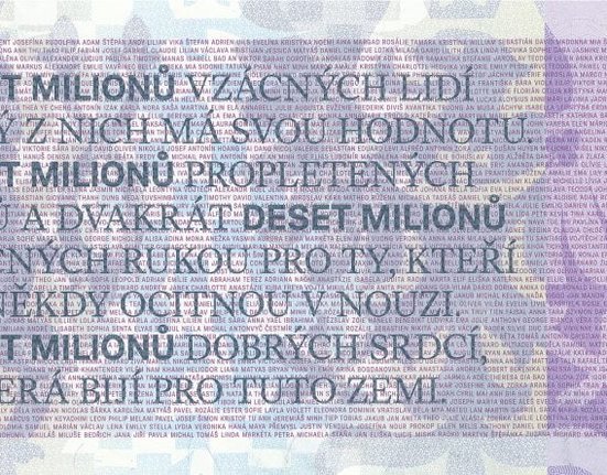 Zadní strana sběratelské bankovky s Petrem Pavlem