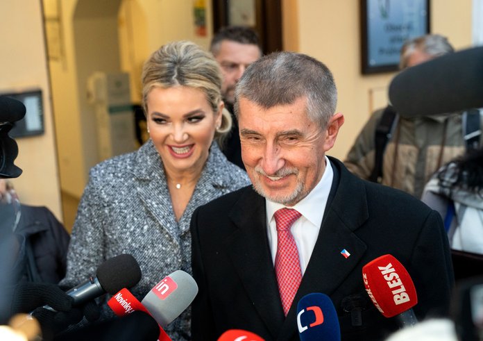 Andrej Babiš se svou manželkou Monikou Babišovou.