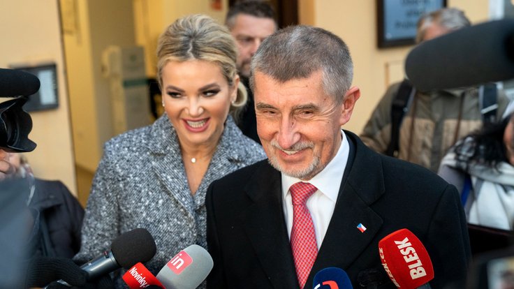 Andrej Babiš se svou manželkou Monikou Babišovou.