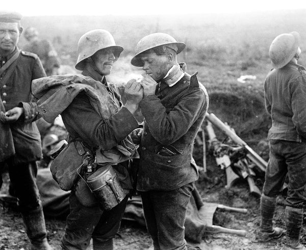 Foto z Vánočního příměří roku 1914