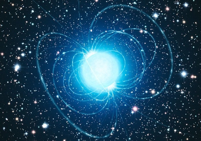 800px-Artist’s_impression_of_the_magnetar_in_the_extraordinary_star_cluster_Westerlund_1