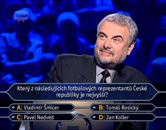 Vladimír Čech jako moderátor soutěže Chcete být milionářem?