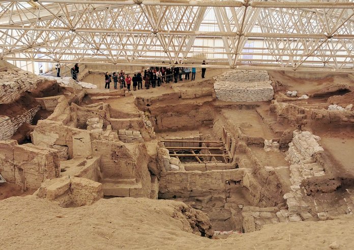 Starobylé město Çatalhöyük v dnešním Turecku