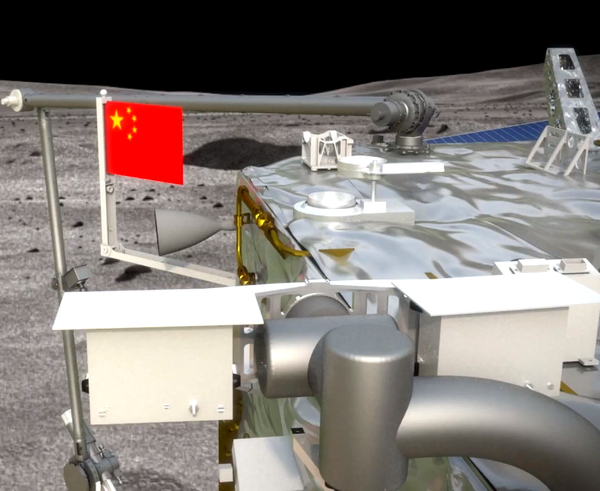 Vizualizace sondy Čchang-e 5 na Měsíci