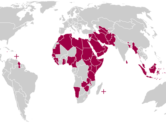 Mapa zemí kriminalizujících homosexualitu
