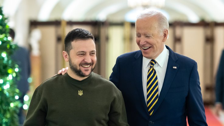 Setkání Volodymyra Zelenského s Joe Bidenem (21. 12. 2022)