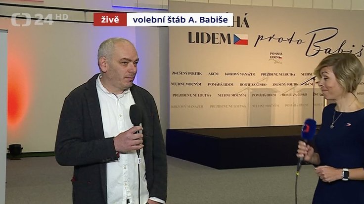 Daniel Köppl během vyhlašování výsledků prvního kola prezidentských voleb byl ve štábu Andreje Babiše.