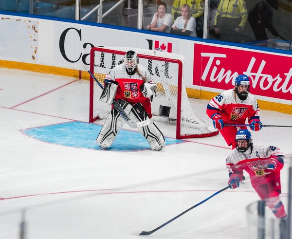 České hokejistky do 18 let na MS.