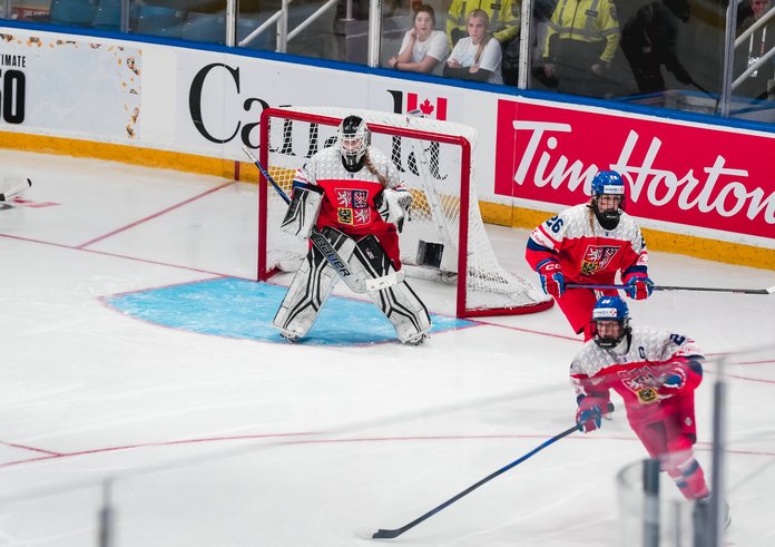 České hokejistky do 18 let na MS.