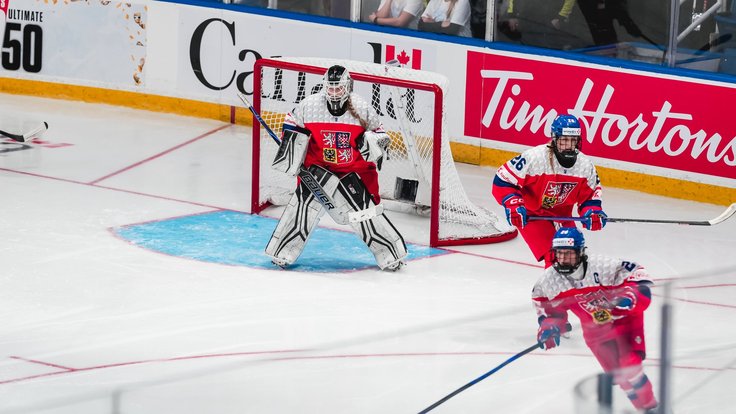 České hokejistky do 18 let na MS.