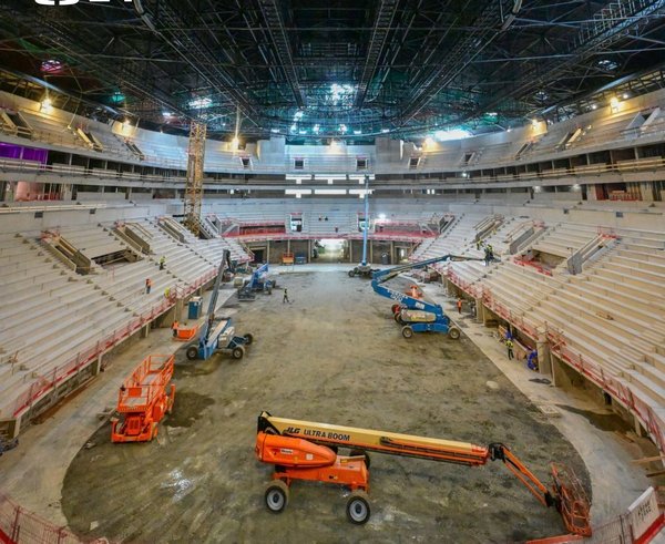 Rozestavěná brněnská T-Mobile ARENA.