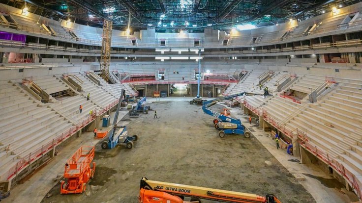 Rozestavěná brněnská T-Mobile ARENA.