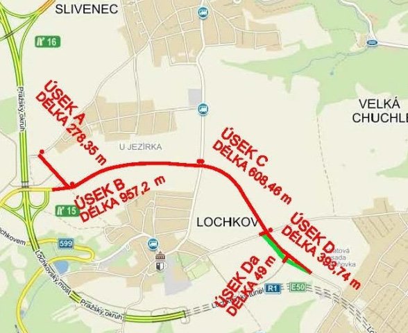 Komunikace mezi Lochkovem a Slivencem