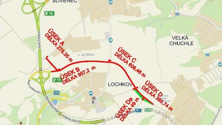 Komunikace mezi Lochkovem a Slivencem