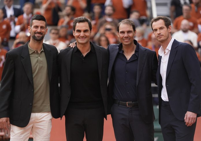Rafael Nadal s legendami.