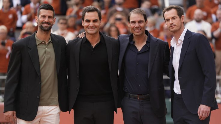 Rafael Nadal s legendami.