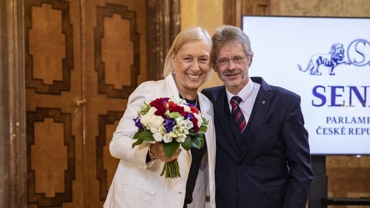 Martina Navrátilová a Miloš Vystrčil.