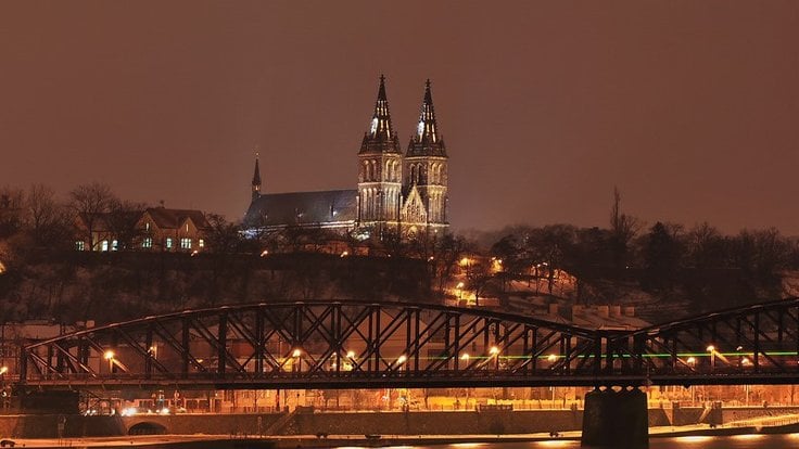 Osvětlený Vyšehrad