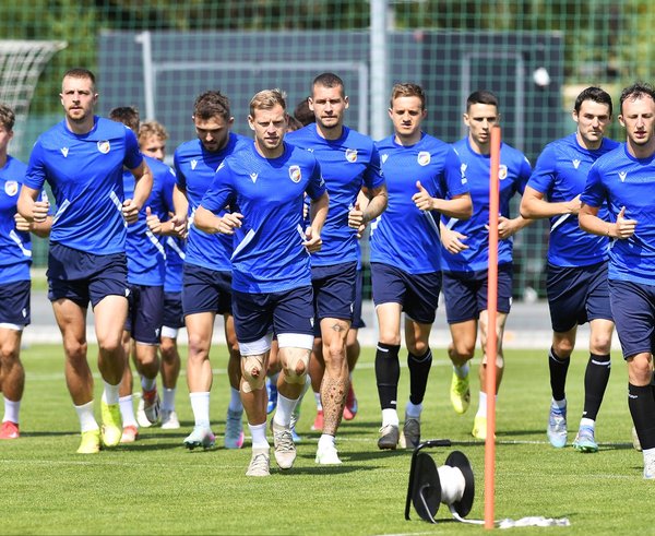 Fotbalisté Plzně na tréninku.