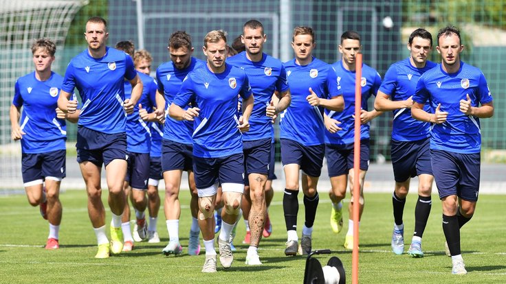 Fotbalisté Plzně na tréninku.