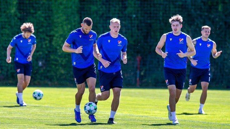 Fotbalisté Baníku Ostrava na tréninku.