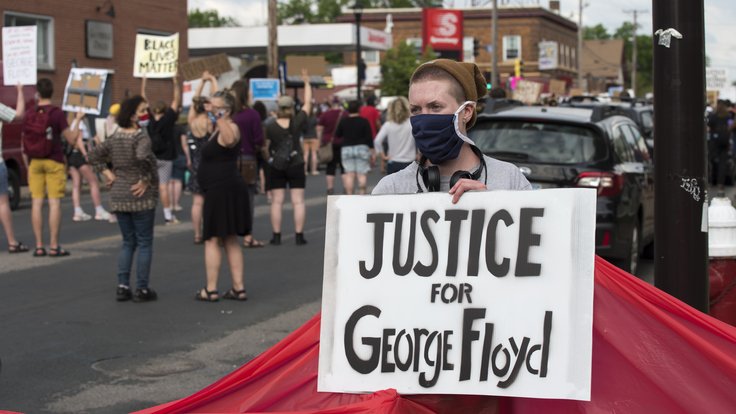 Foto z protestů za George Floyda