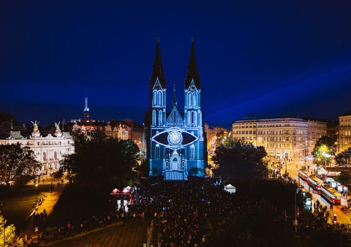 Videomapping ze Signal festivalu v roce 2017