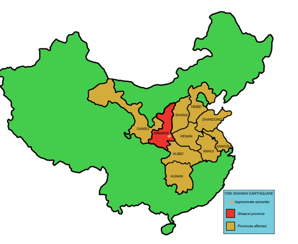 Nejhorší přírodní katastrofa dějin udeřila v Číně v roce 1556