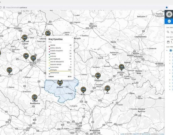 Mapa kriminality v ČR