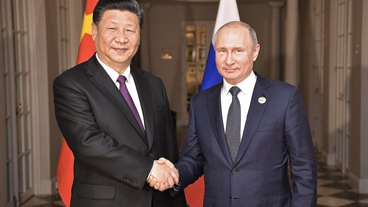Čínský prezident Si Ťin-pching s ruským prezidentem Vladimirem Putinem (červenec 2018)