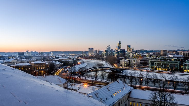 Pohled na Vilnius, hlavní město Litvy.