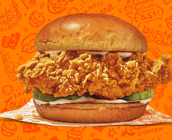 Hamburger z fastfoodu Popeyes