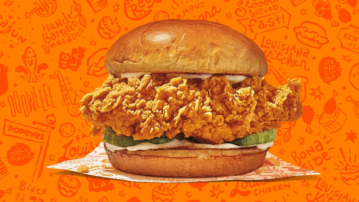 Hamburger z fastfoodu Popeyes