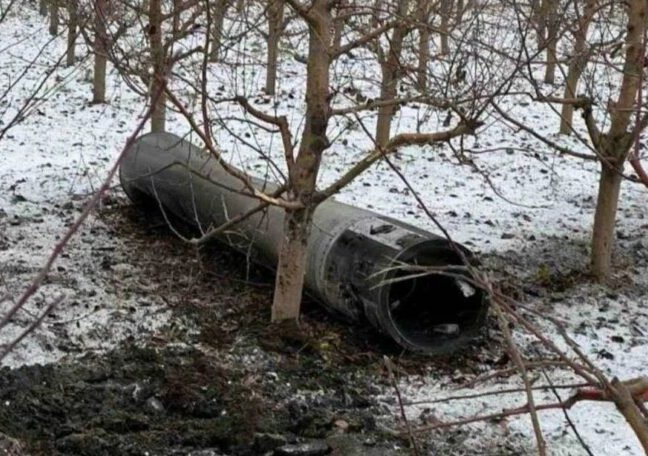 Nalézané zbytky rakety na území Moldavska (prosinec 2022)