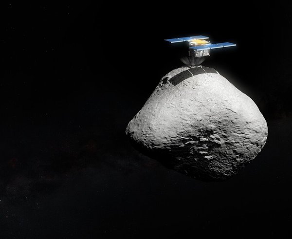 Umělecká představa přistání sondy Hayabusa2 na asteroidu 1998 KY26