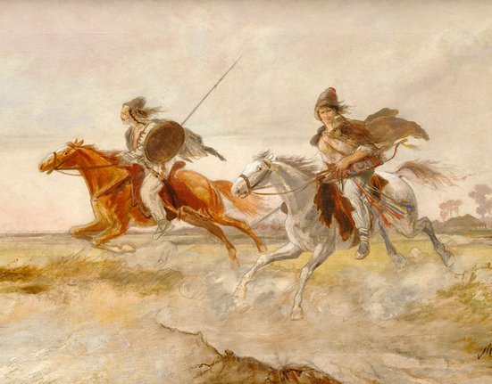 Olejomalba Hunové (1884) od Mikoláše Aleše