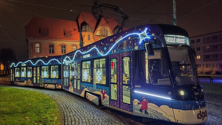 Vánoční tramvaj v Ostravě