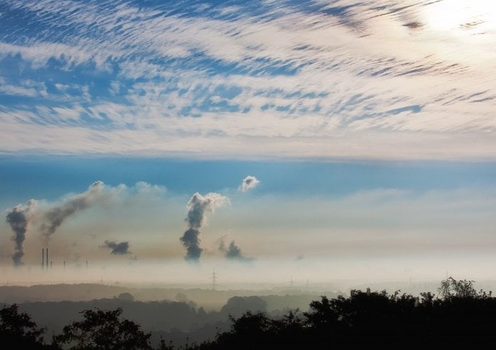 industry_sunrise_clouds_fog_germany_factory_home_building-757874