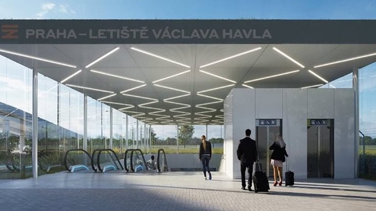 Vizualizace zastávky na Letišti Václava Havla