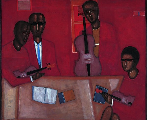 Obraz Kvarteto (1962) polského umělce Jerzyho Nowosielského